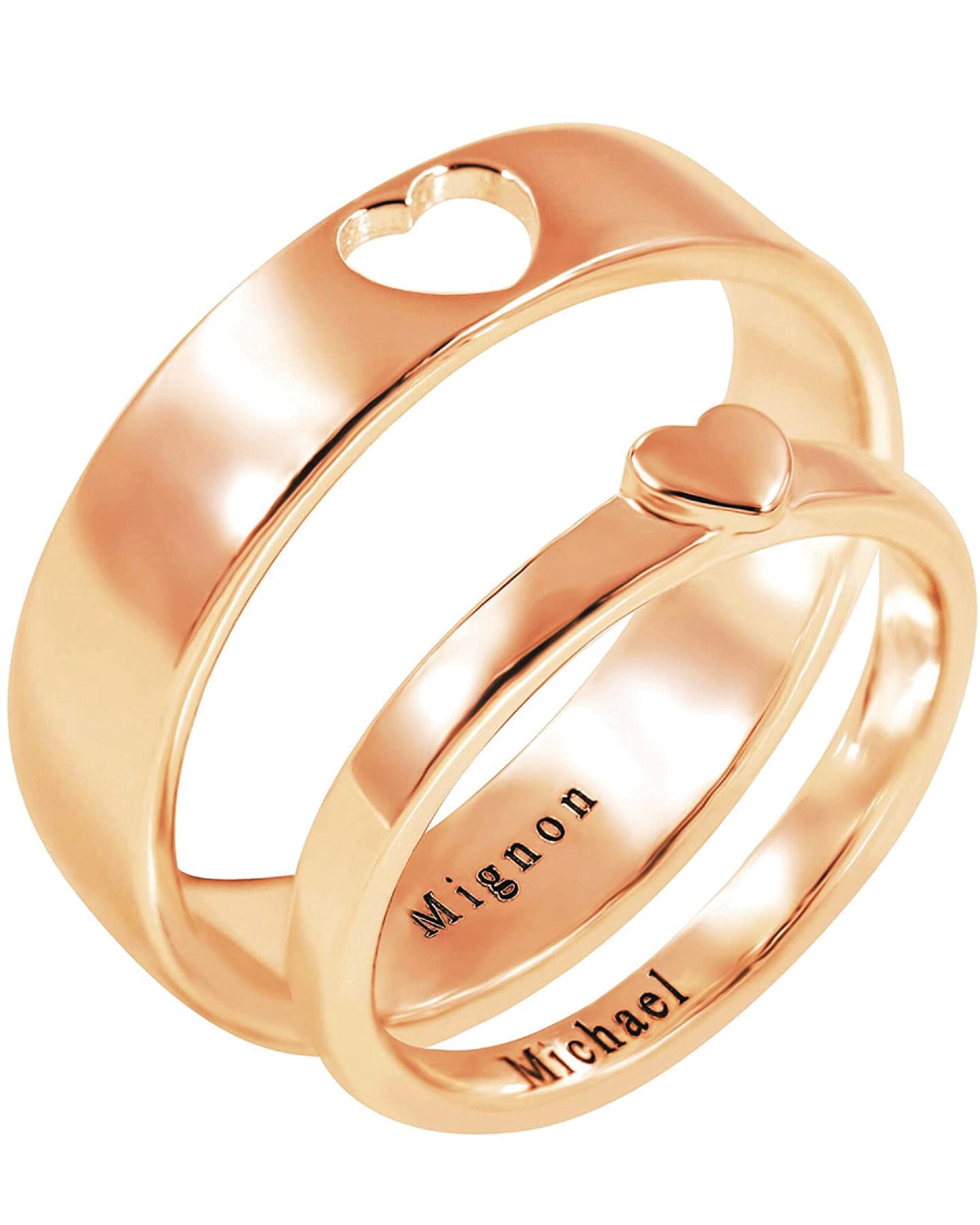 Heart Matching Rings For Him And Her