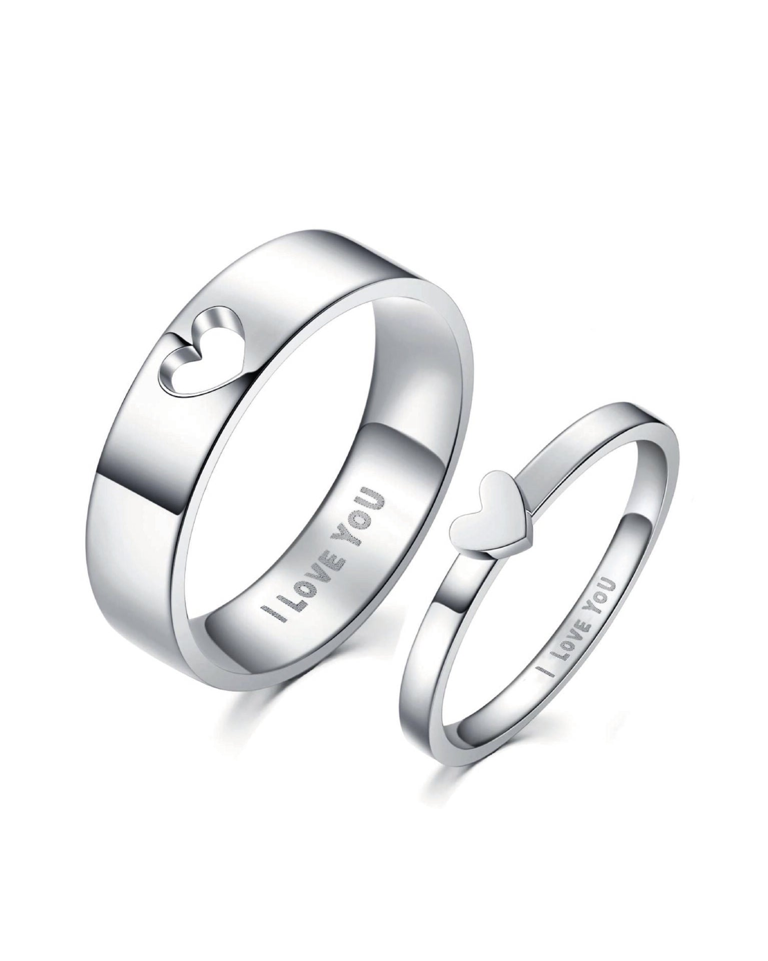 Heart Matching Rings For Him And Her