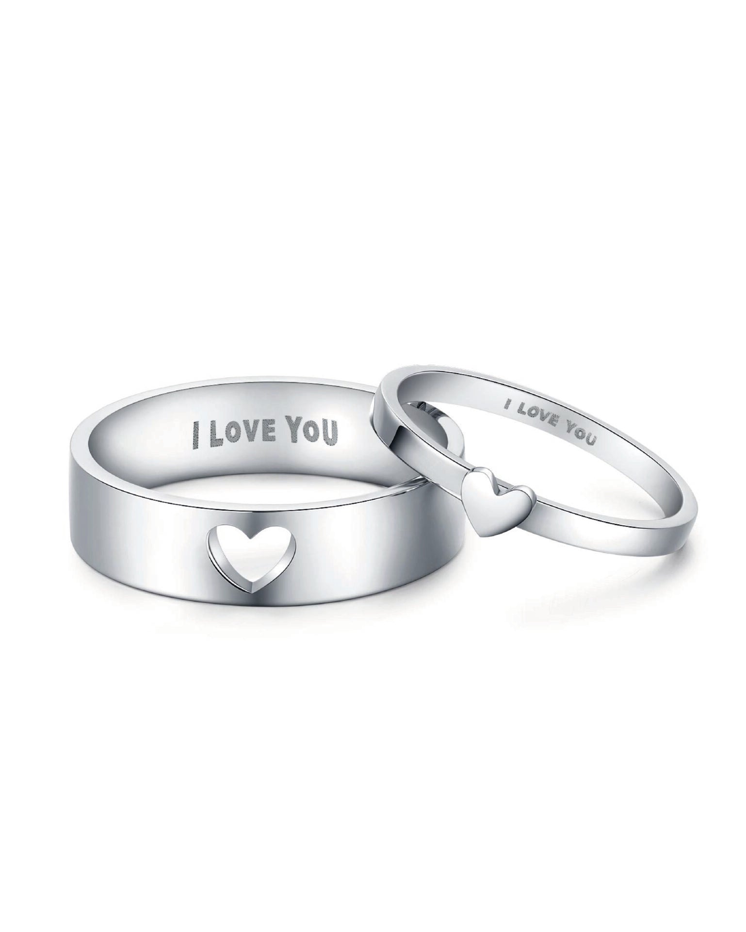 Heart Matching Rings For Him And Her