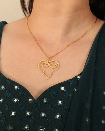Arabic Double Name Heart Infinity Necklace
