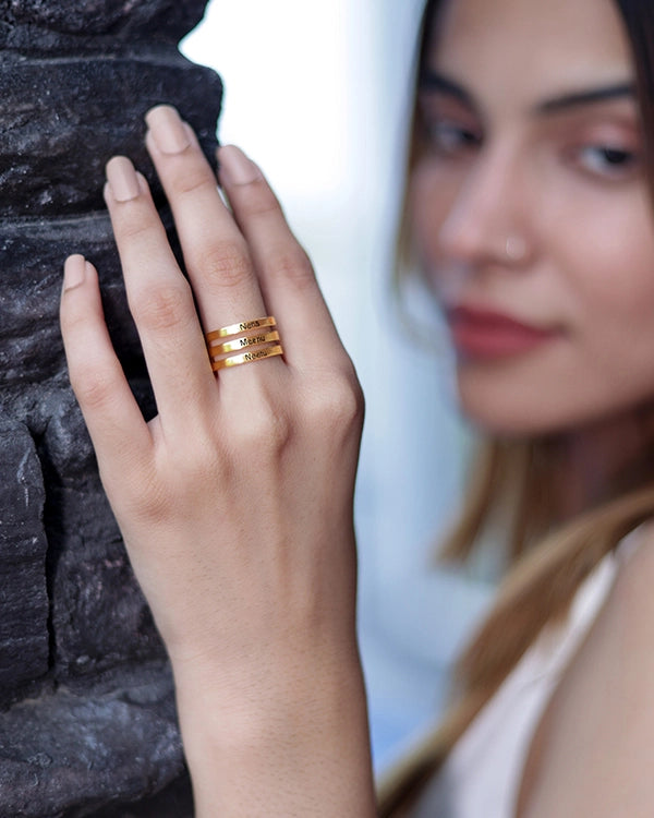 Personalised Name Engraved Rings