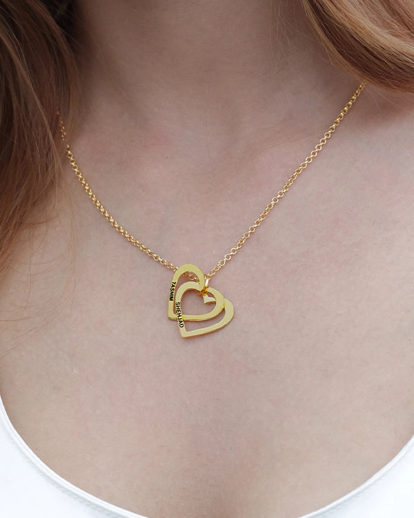 Personalised Two Heart Pendant