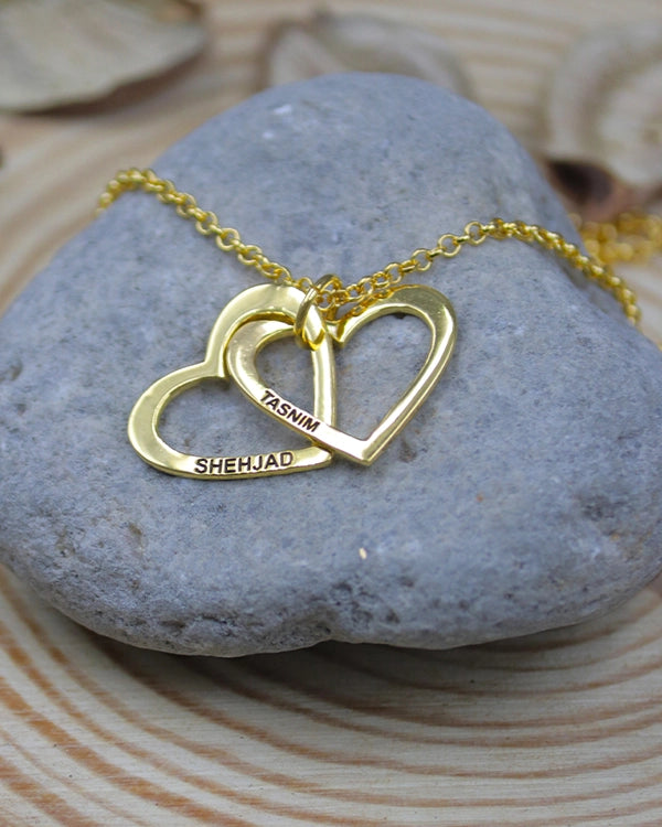 Personalised Two Heart Pendant