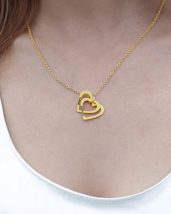Personalised Two Heart Pendant