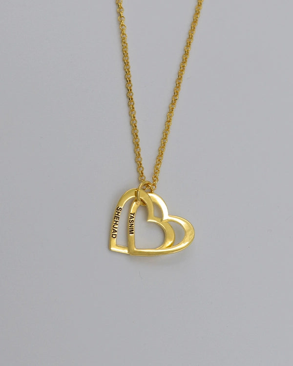 Personalised Two Heart Pendant