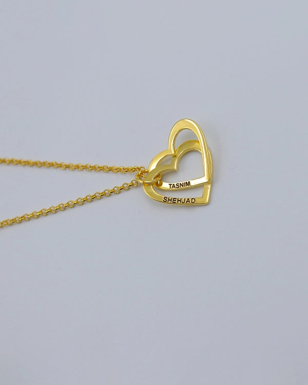 Personalised Two Heart Pendant