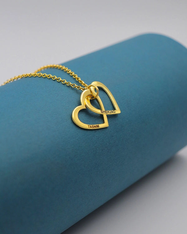 Personalised Two Heart Pendant