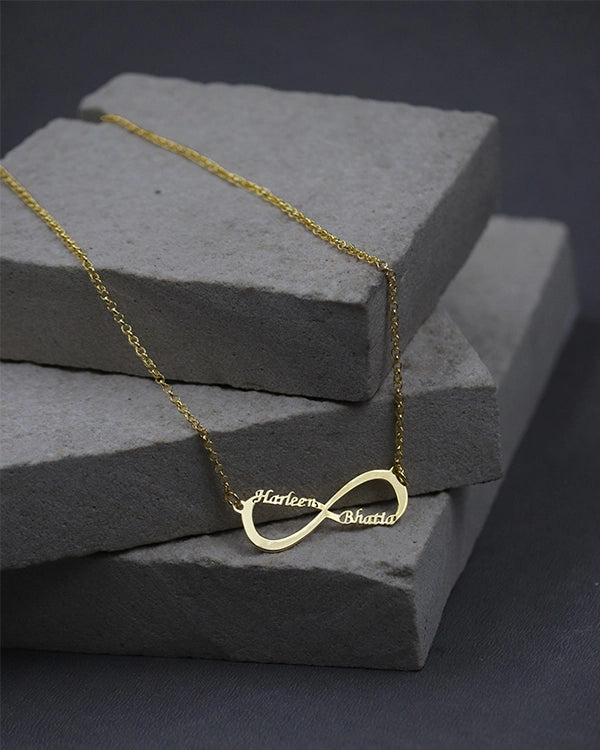 Personalised Two Name Infinity Pendant