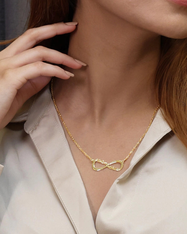 Personalised Two Name Infinity Pendant