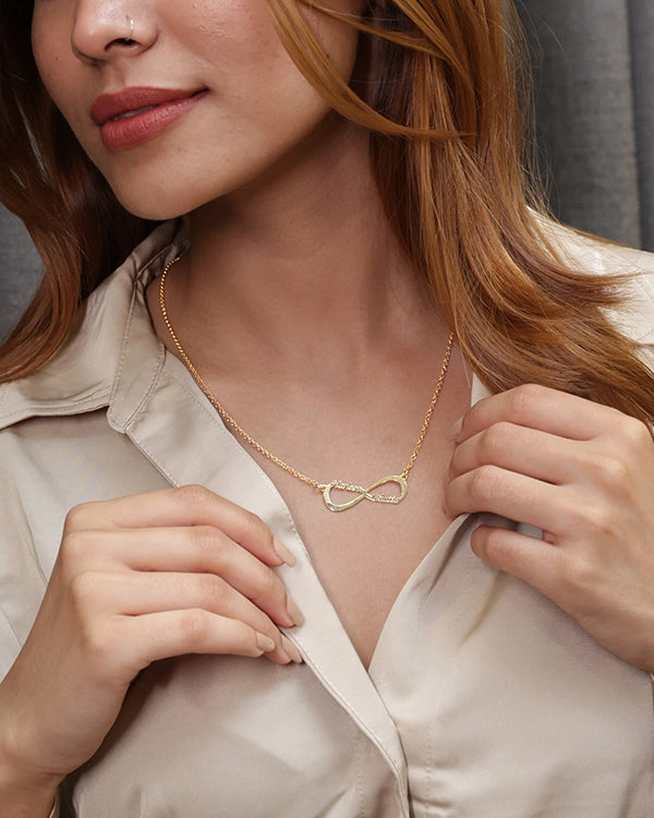 Personalised Two Name Infinity Pendant