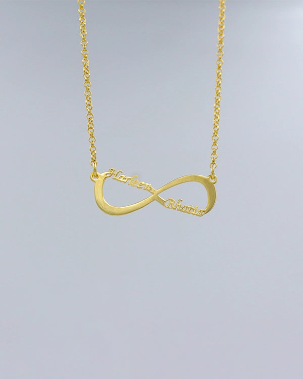 Personalised Two Name Infinity Pendant