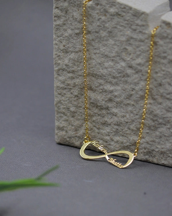 Personalised Two Name Infinity Pendant