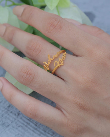 Personalised Two Name Ring