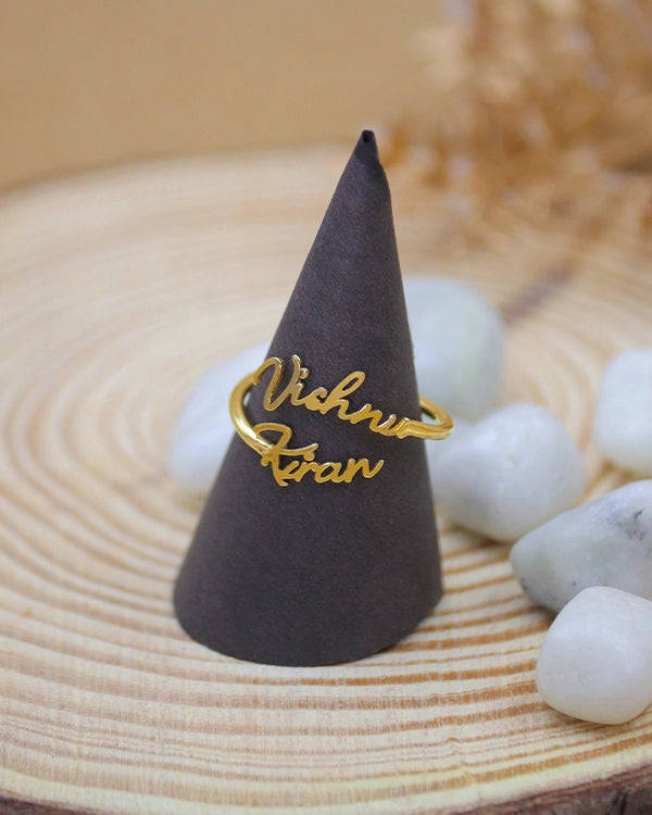 Personalised Two Name Ring