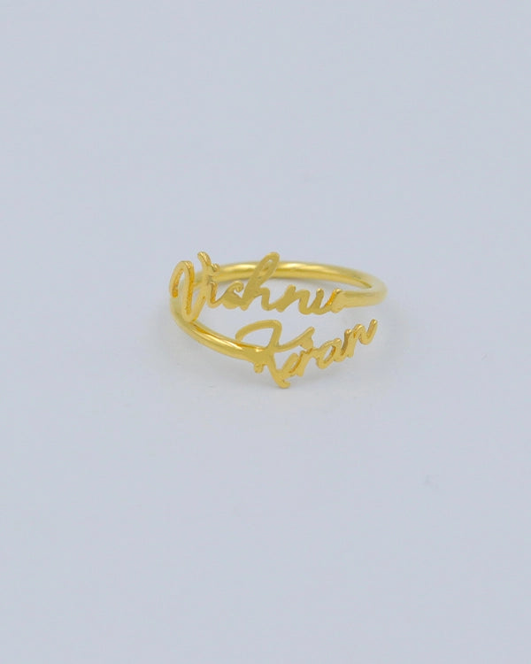 Personalised Two Name Ring