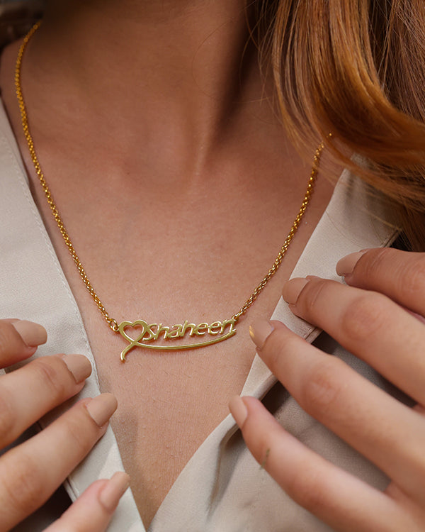 Personalized 925 Sterling Silver Name Necklace With Heart