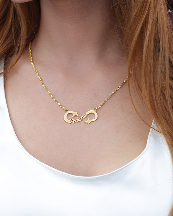 Personalized 925 Sterling Silver Shiny Crystal Name Layer Necklace With Butterfly