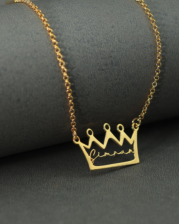 Nayab Personalized Crown Name Necklace