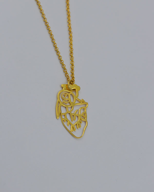 Personalized Human Heart Initials Necklace