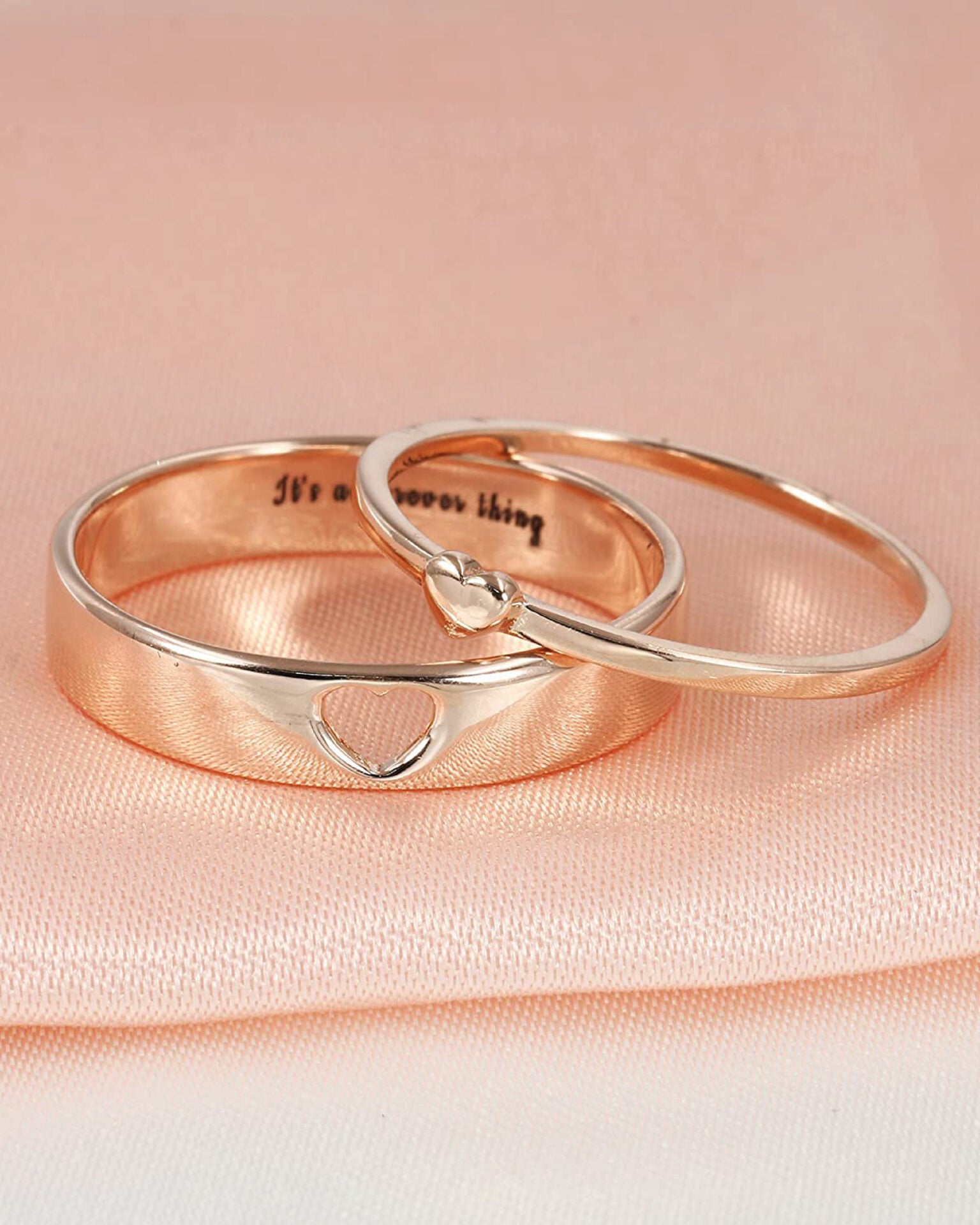 Heart Matching Rings For Him And Her