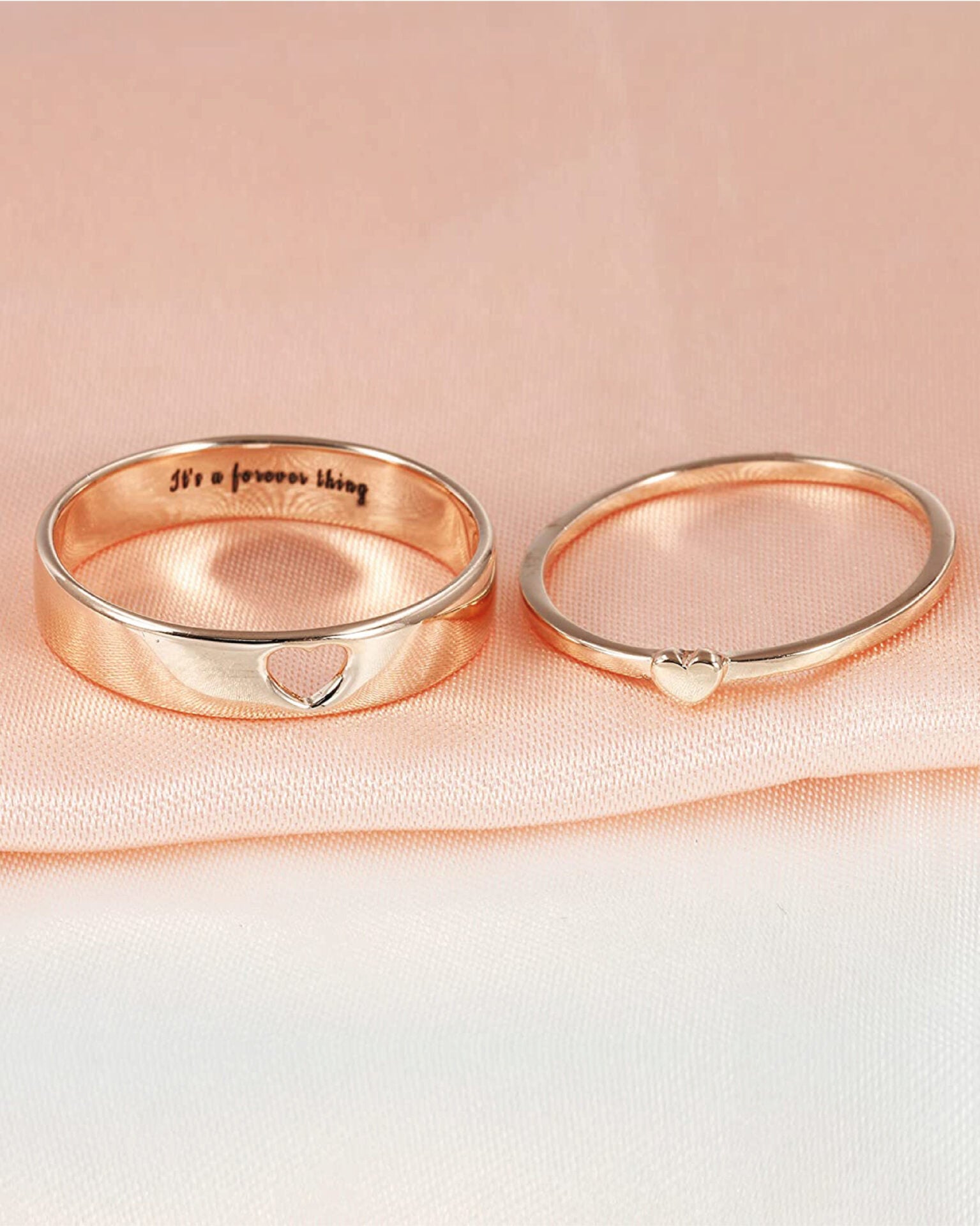 Heart Matching Rings For Him And Her