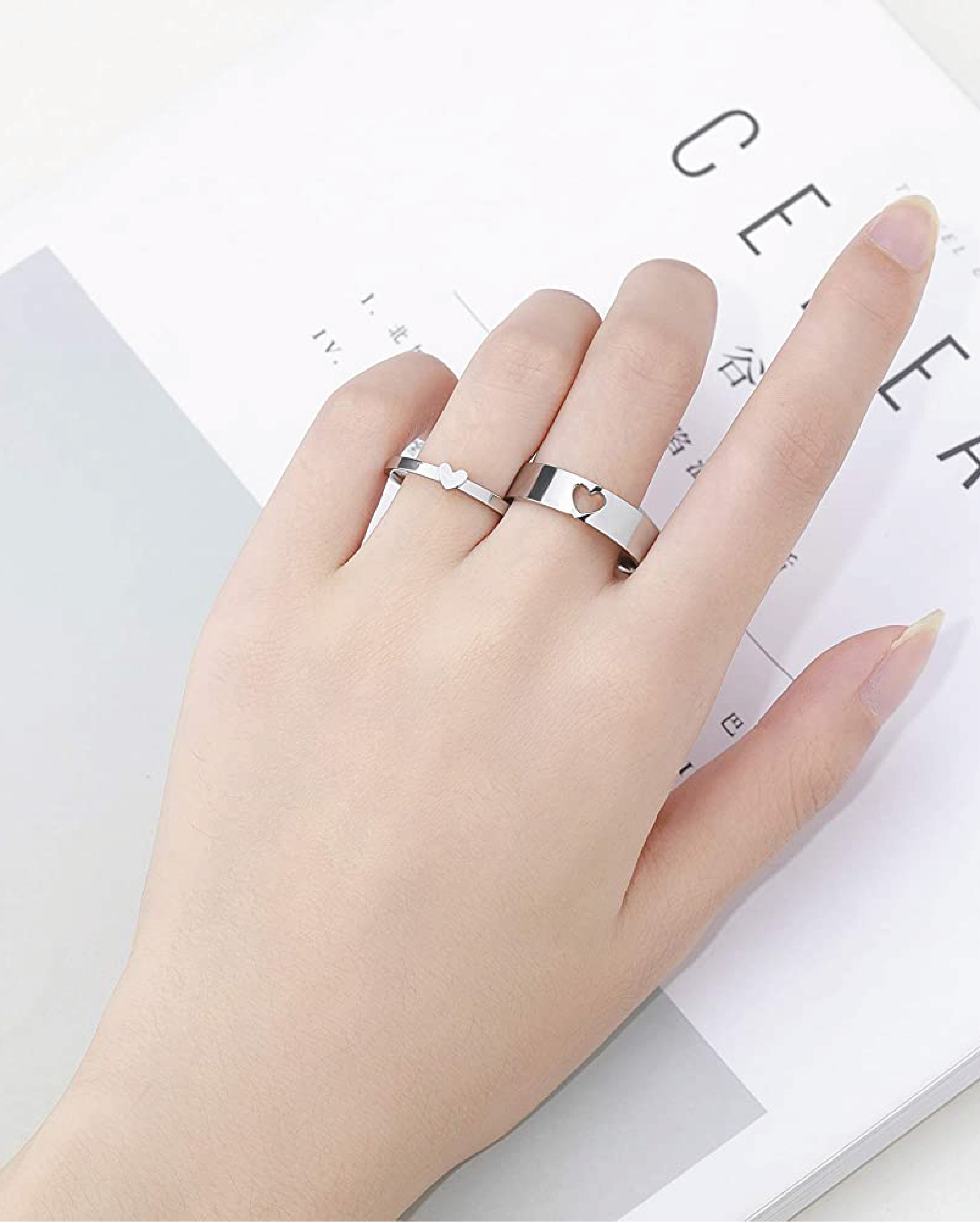 Heart Matching Rings For Him And Her