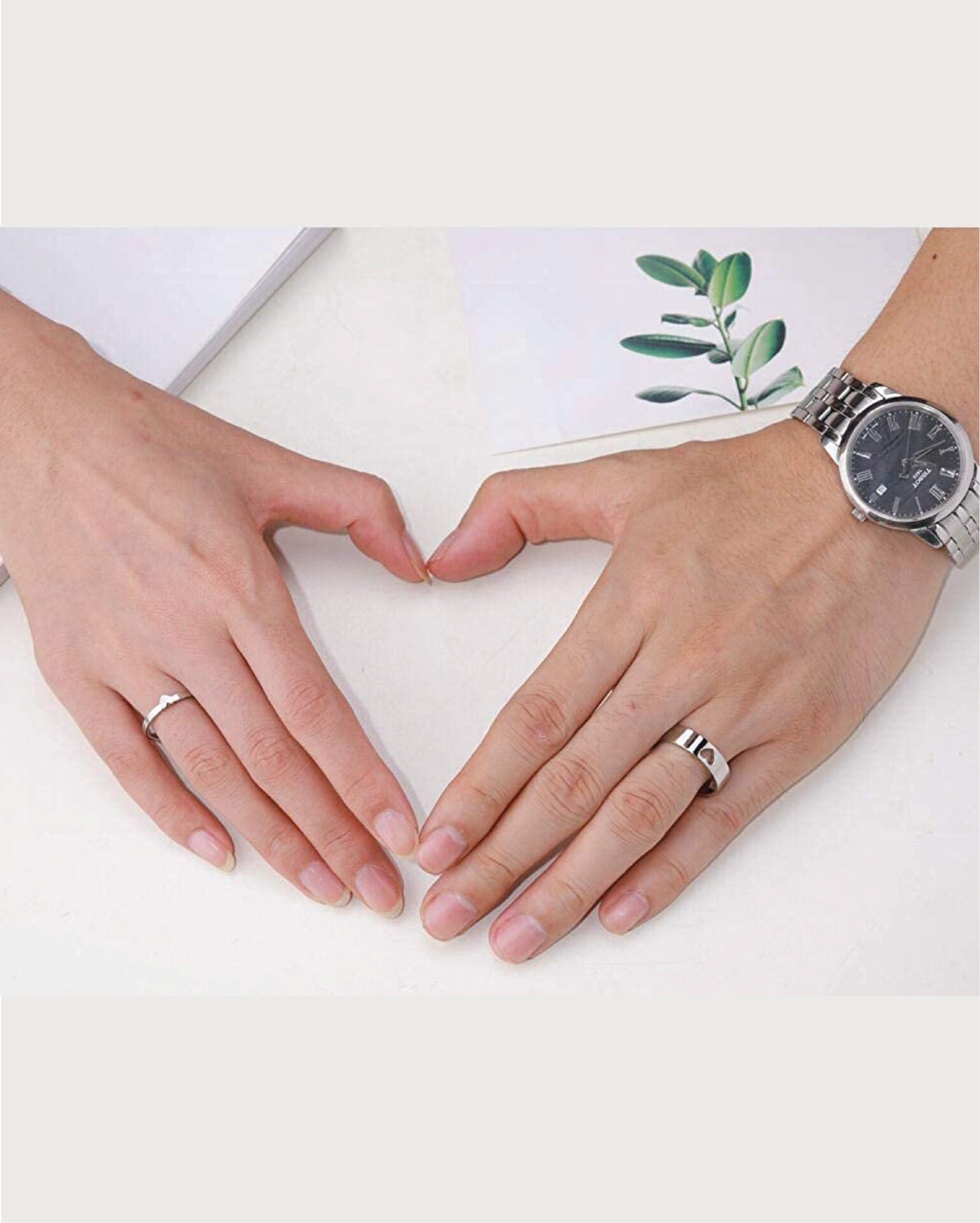 Heart Matching Rings For Him And Her