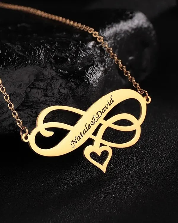 Personalised Double Infinity-Double Name Necklace