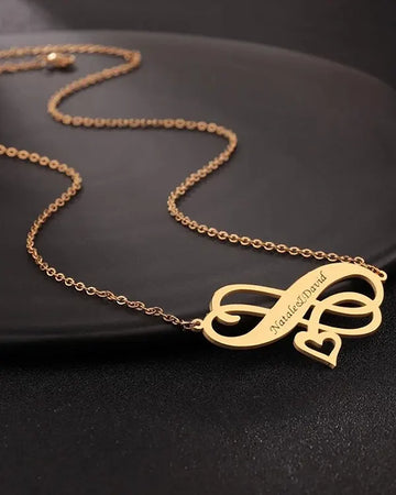 Personalised Double Infinity-Double Name Necklace
