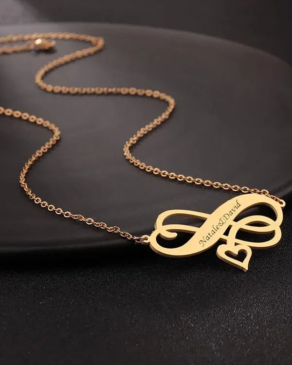 Personalised Double Infinity-Double Name Necklace