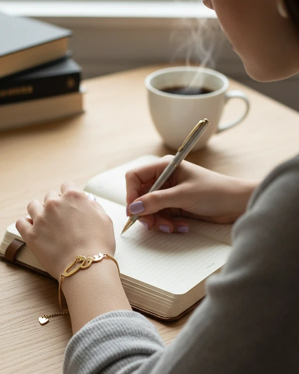 Arabic Name Bracelet With Heart Charm