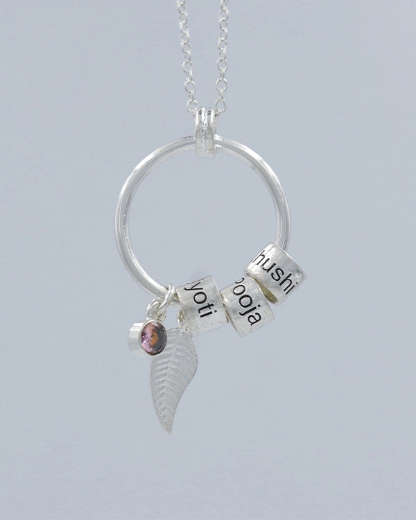 Custom Circle Pendant With Charms