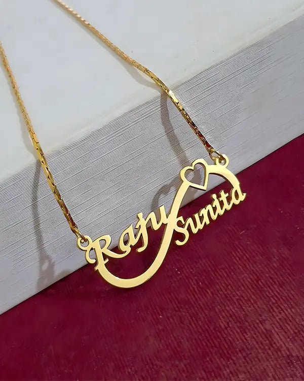 Personalised Couple Infinity Name Necklace – Nayab Macobs