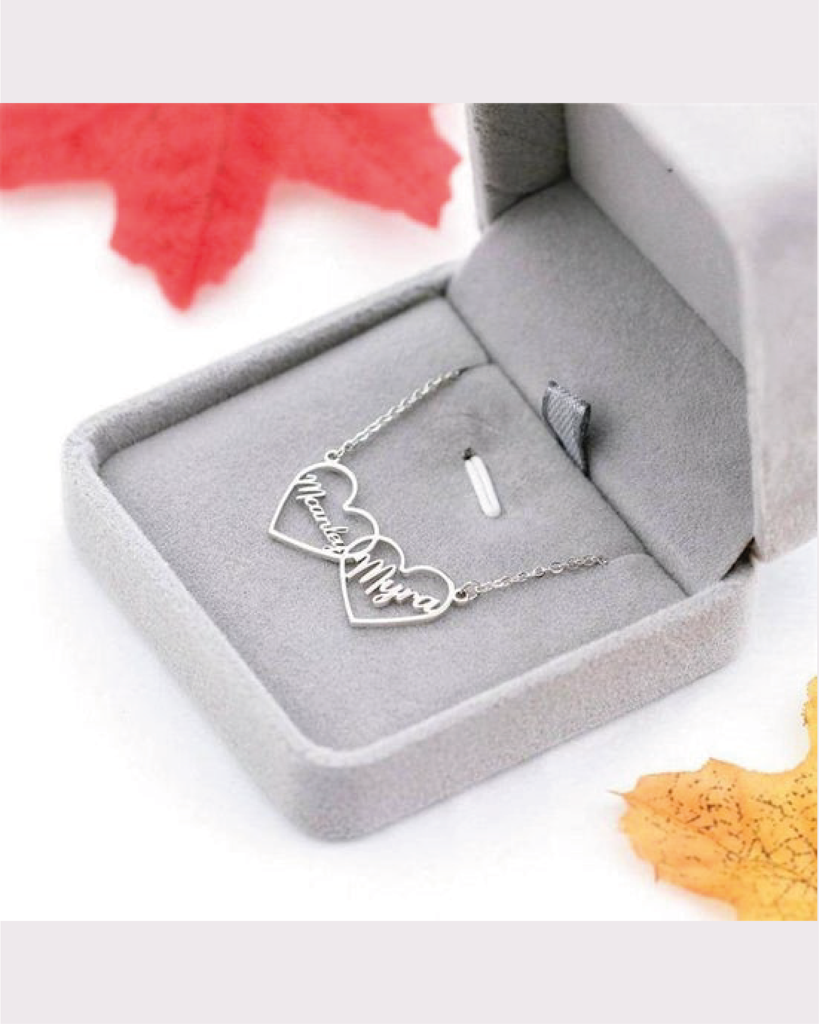 Double Heart Double Initial Pendant