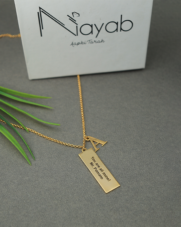 Personalised Tiny Tag Necklace With Initial